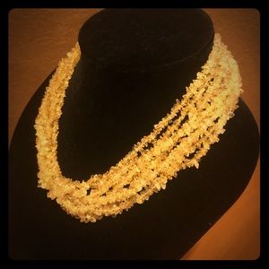 KennethJayLane golden multistrand quartz necklace.